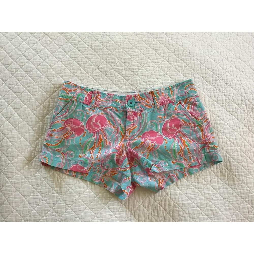 LILLY PULITZER The Walsh Short Jellyfish Print Size 0 Blue and Pink Preppy Beach